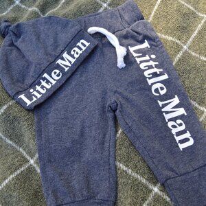 Little Man Sweatpants and matching Hat